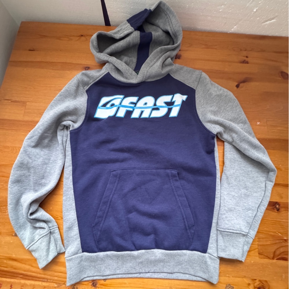 Ecorevive fast purple pullover hoodie youth medium